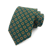 Gravata Micro Figuras Floral Verde Ouro SK965